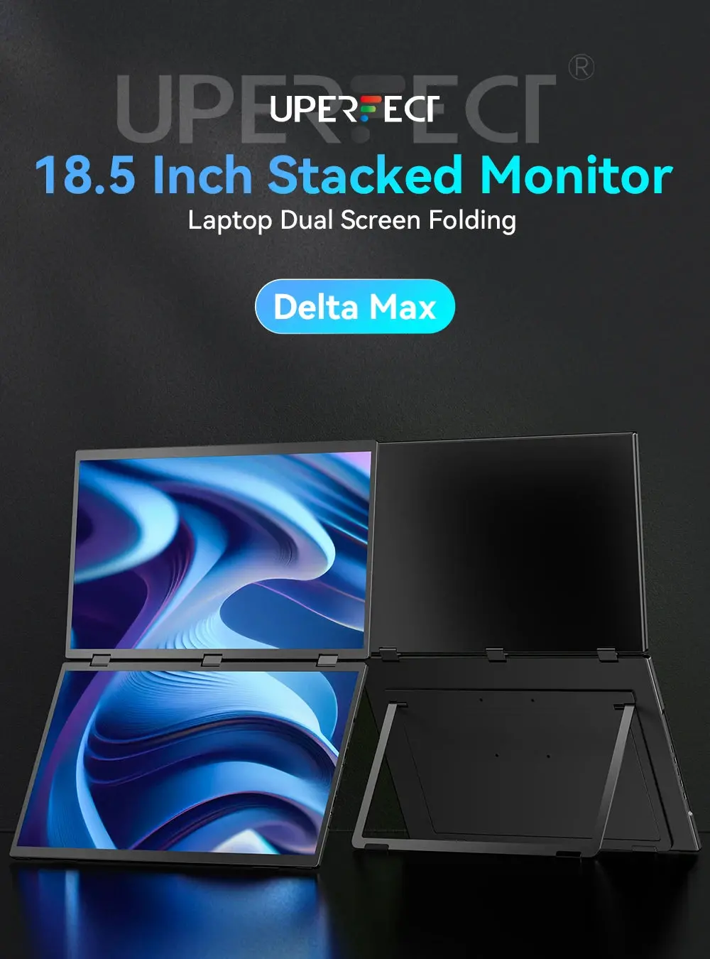 Uperfect Triple Screen 15.6"/18.5“ Portable Foldable Monitor Dual Screen With Stand Extender 1080P Fhd Ips For Laptop Windows 7