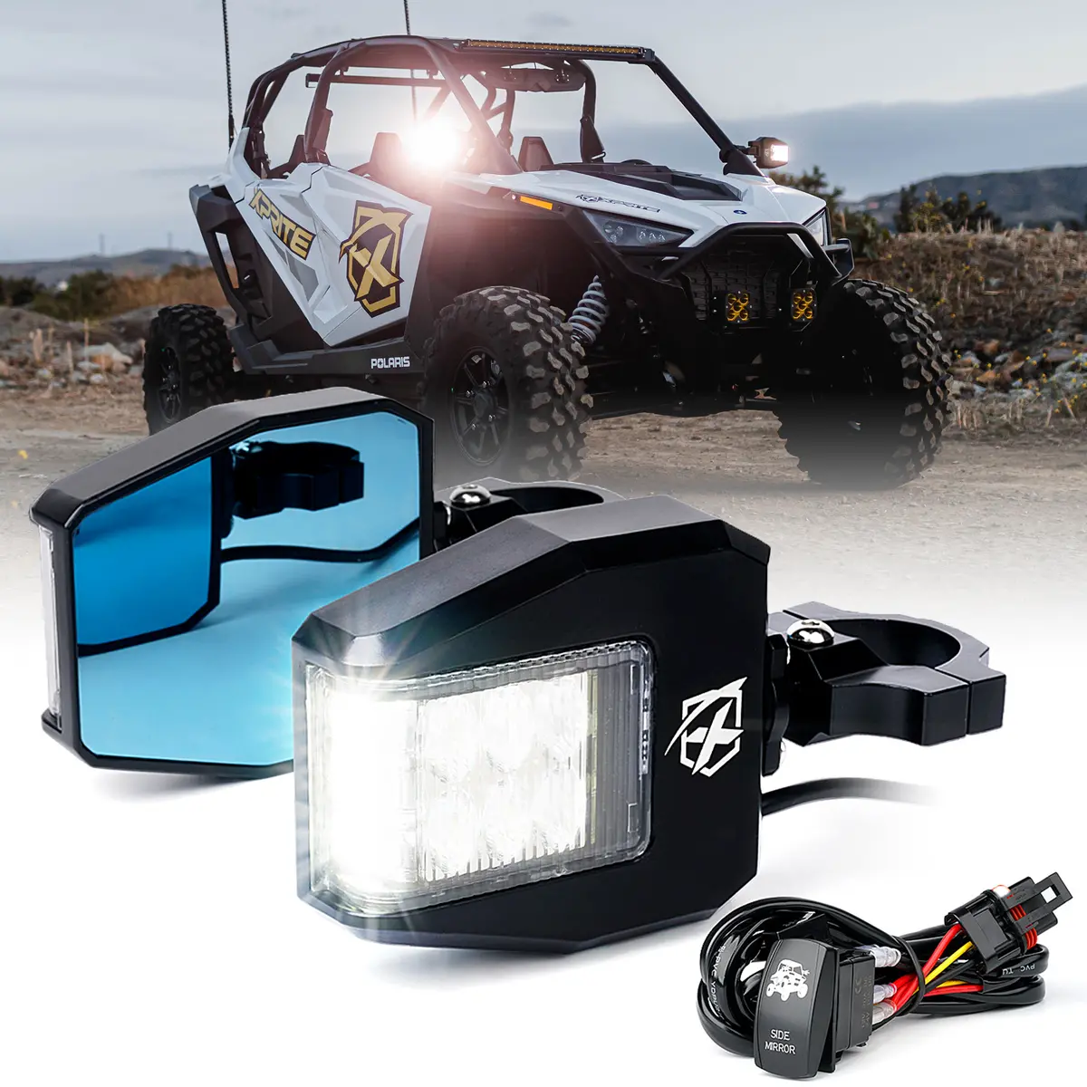 Utv Side View Mirrors With Spotlights | Destiny Series 1
