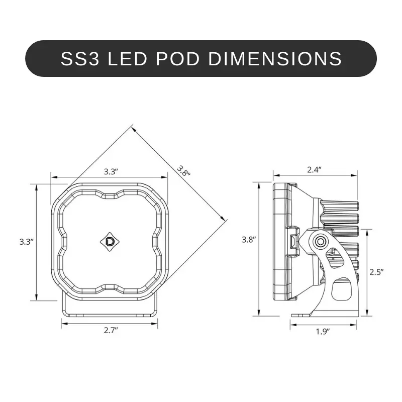 Stage Series 3" Sae Yellow Led Pod | Standard Mount | Pair 13