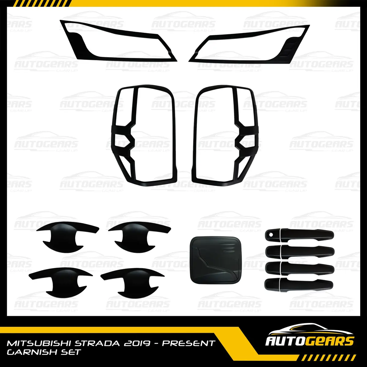 Mitsubishi Strada (2019 - 2023) Matte Black Garnish Set 1