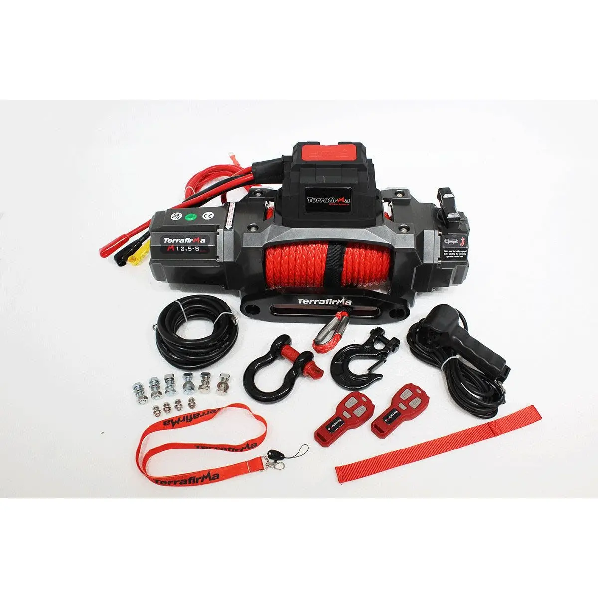 Terrafirma M12.5S 12500Lb 12V Recovery Winch Synthetic Rope Tf3320 New 1