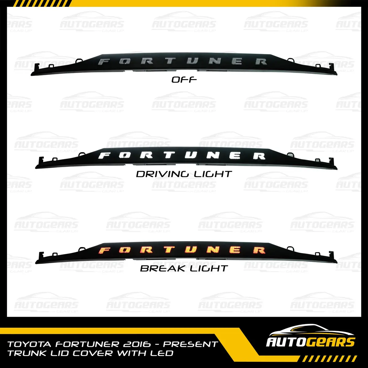 Toyota Fortuner (2016 - 2026) Trunk Lid Cover With Led 1