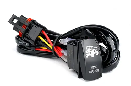 Replacement Utv Side Mirror Switch With Harness 1