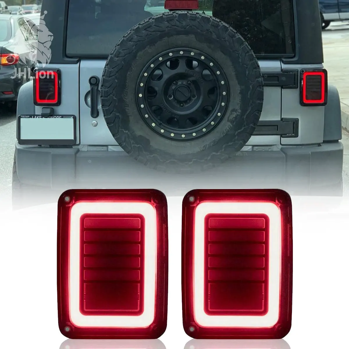 Upgraded Jeep Wrangler Jk Led Tail Lights Smoked For 07-18 Jeep Wrangler Reverse Light Turn Signal Lamp Running Lights 1