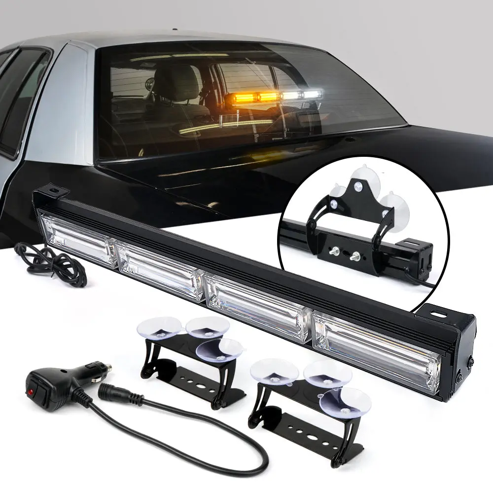 18" Traffic Advisor Strobe Light Bar With Suction Cup Brackets | Vigilante Series 1