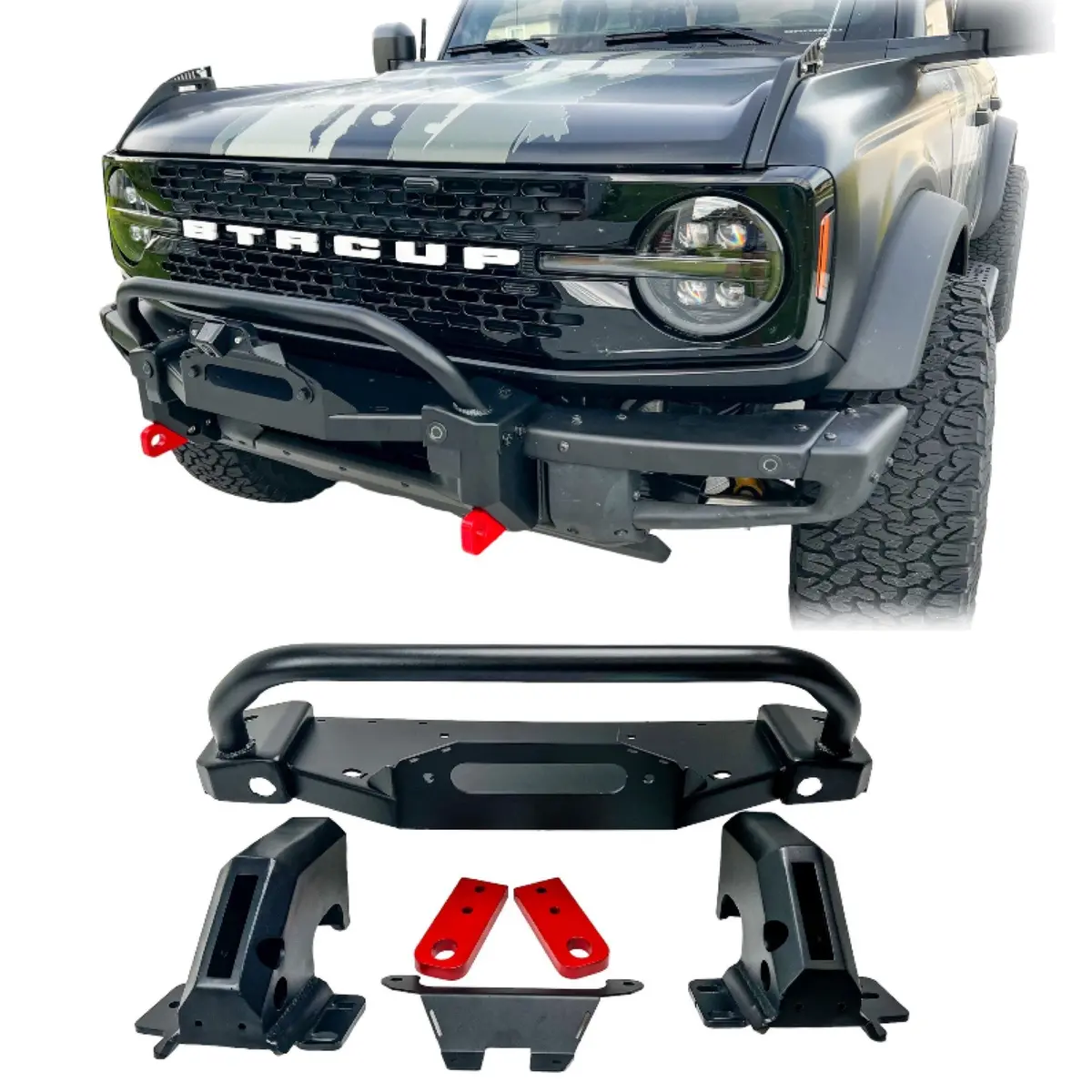 [Open Box] Bbm Ford Bronco Winch Mount With Bull Bar For 2021+ Ford Bronco Modular Bumper - Default Title 1