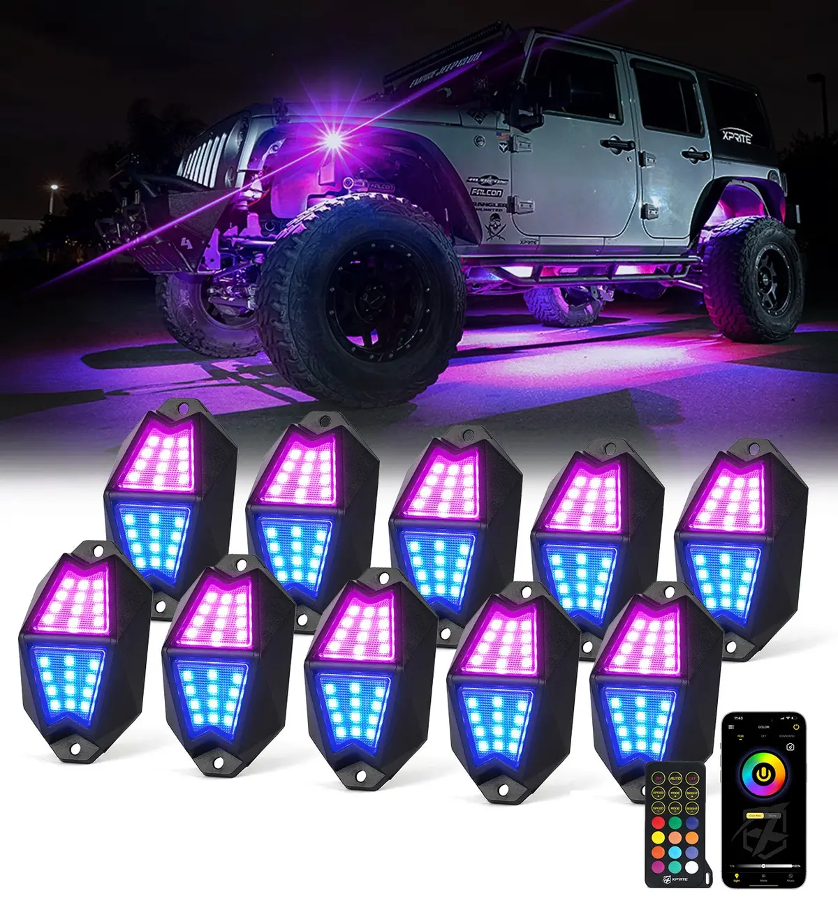 Multi-Color Led Rgb-W Rock Lights 1