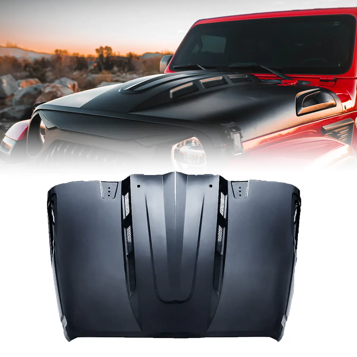 Jeep Wrangler Jl & Gladiator Jt Heat Dispersion Hood | Avenger Series 1