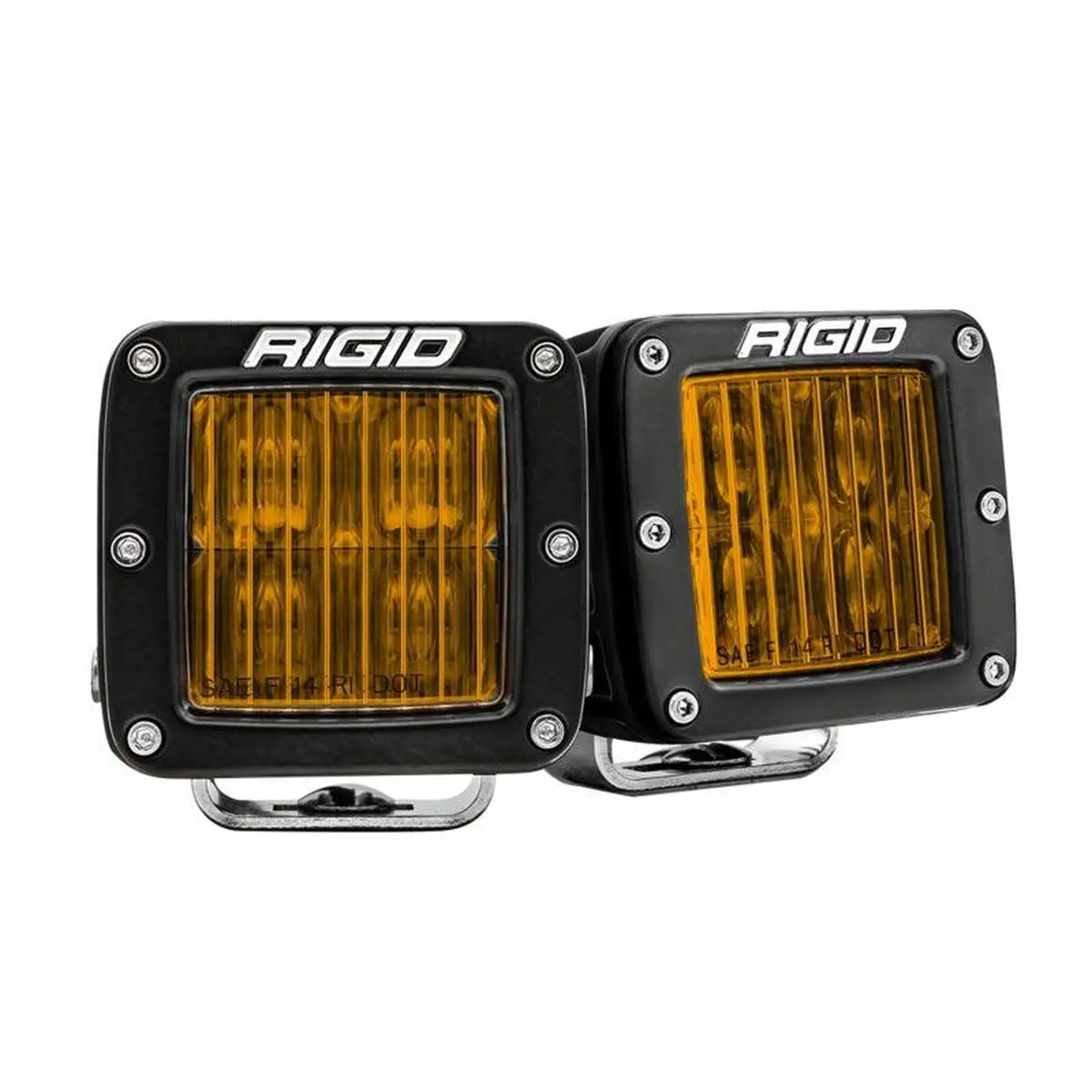 Rigid Industries Sae J583 Compliant Selective Fog Light Pair D-Series Pro Street Legal Surface Mount (Yellow) | 504816 1