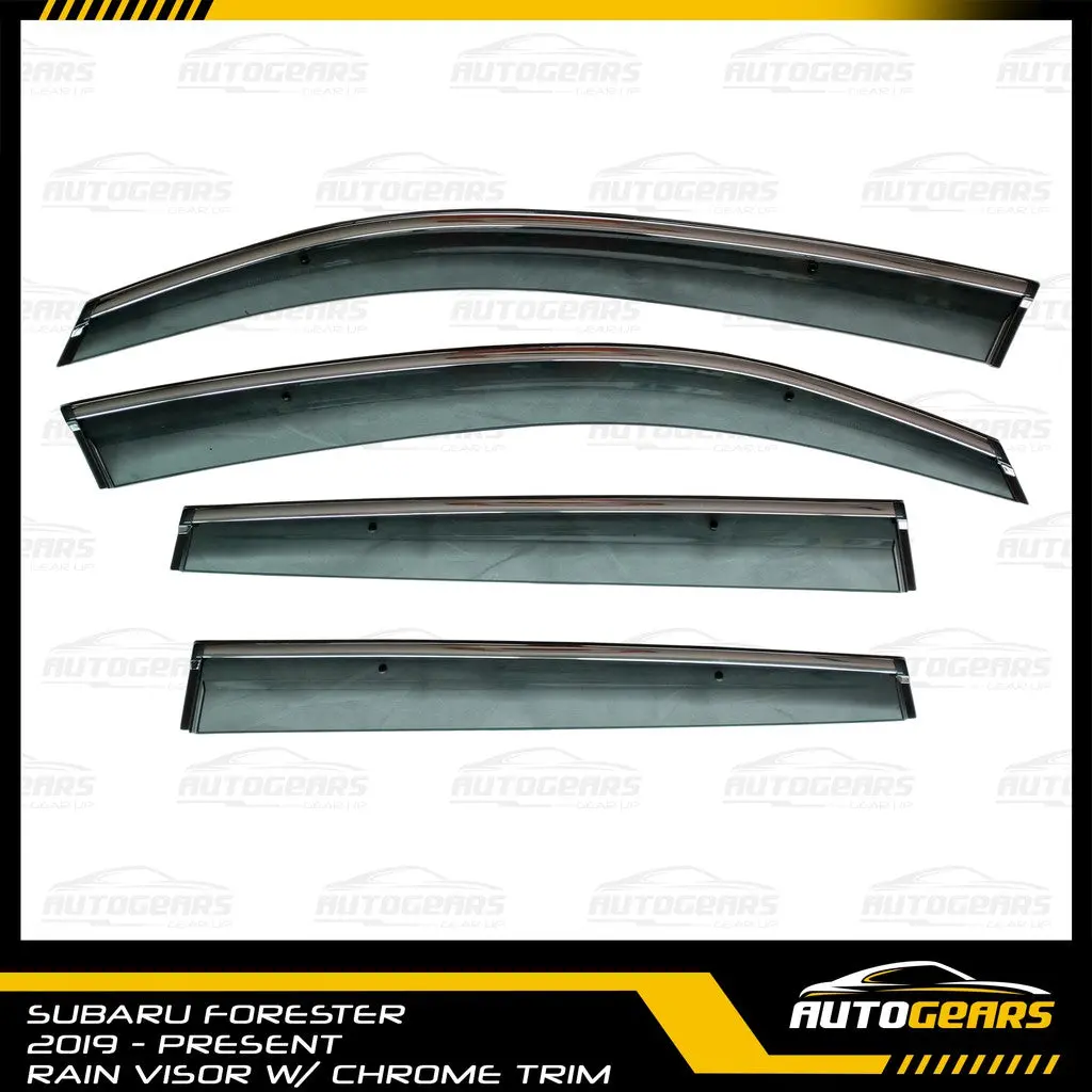 Subaru Forester (2019 - 2026) Rain Visor With Chrome Trim V1 1