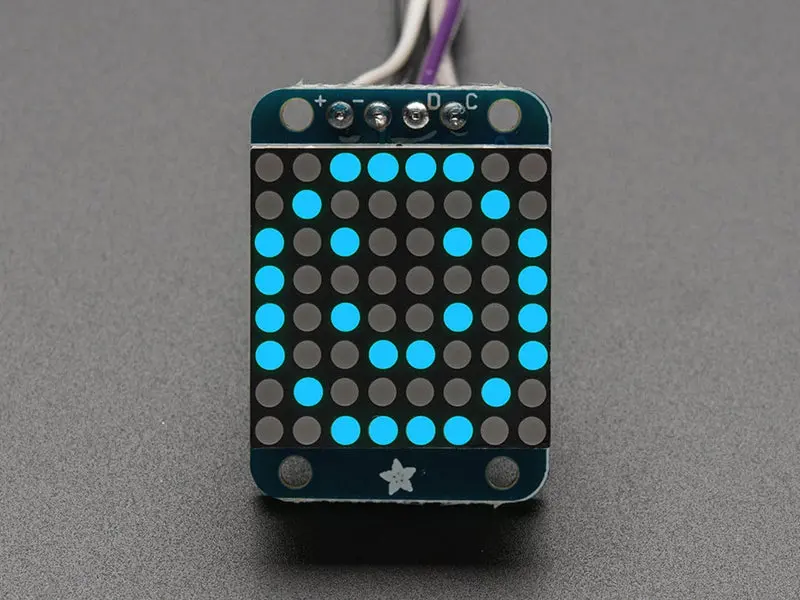 Adafruit Mini 8X8 Led Matrix W/I2c Backpack - Blue 1