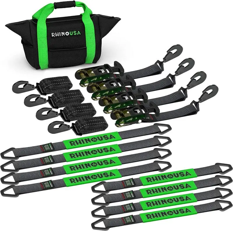 Rhino Usa Heavy Duty Vehicle Tie Down Kit (Snap Hook) | Td-Vs2inkit-Snap 1