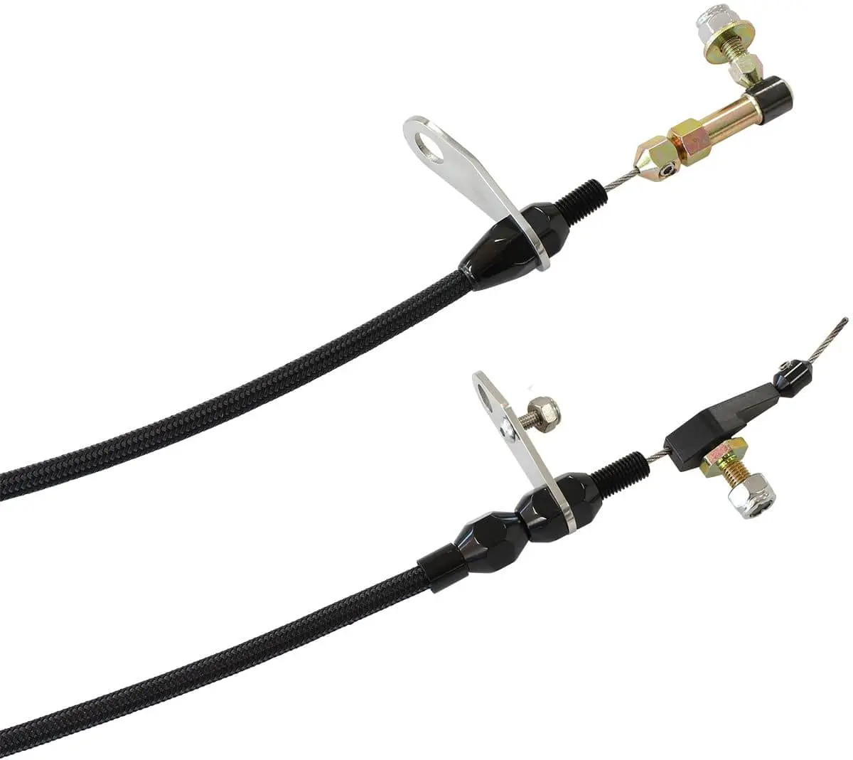 Black Stainless Steel Kickdown Cable With Matte Black End Caps 1