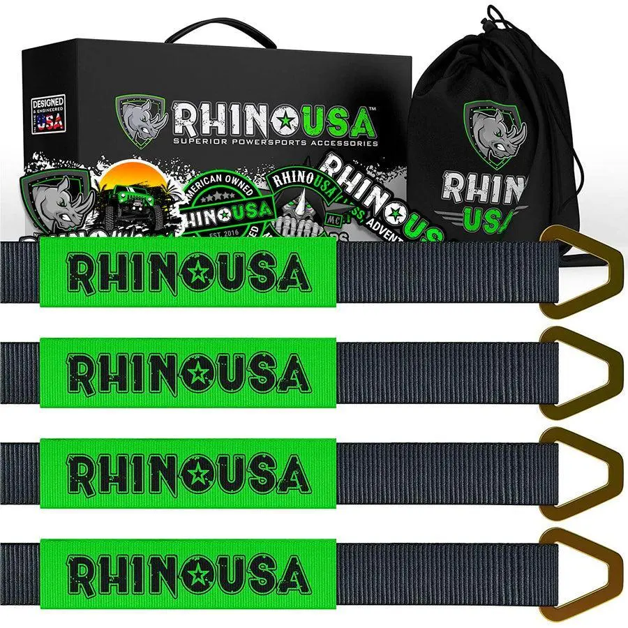 Rhino Usa Axle Tie Down Straps (4-Pack) 2In X 38In - Black | Rno-Axlestraps 1