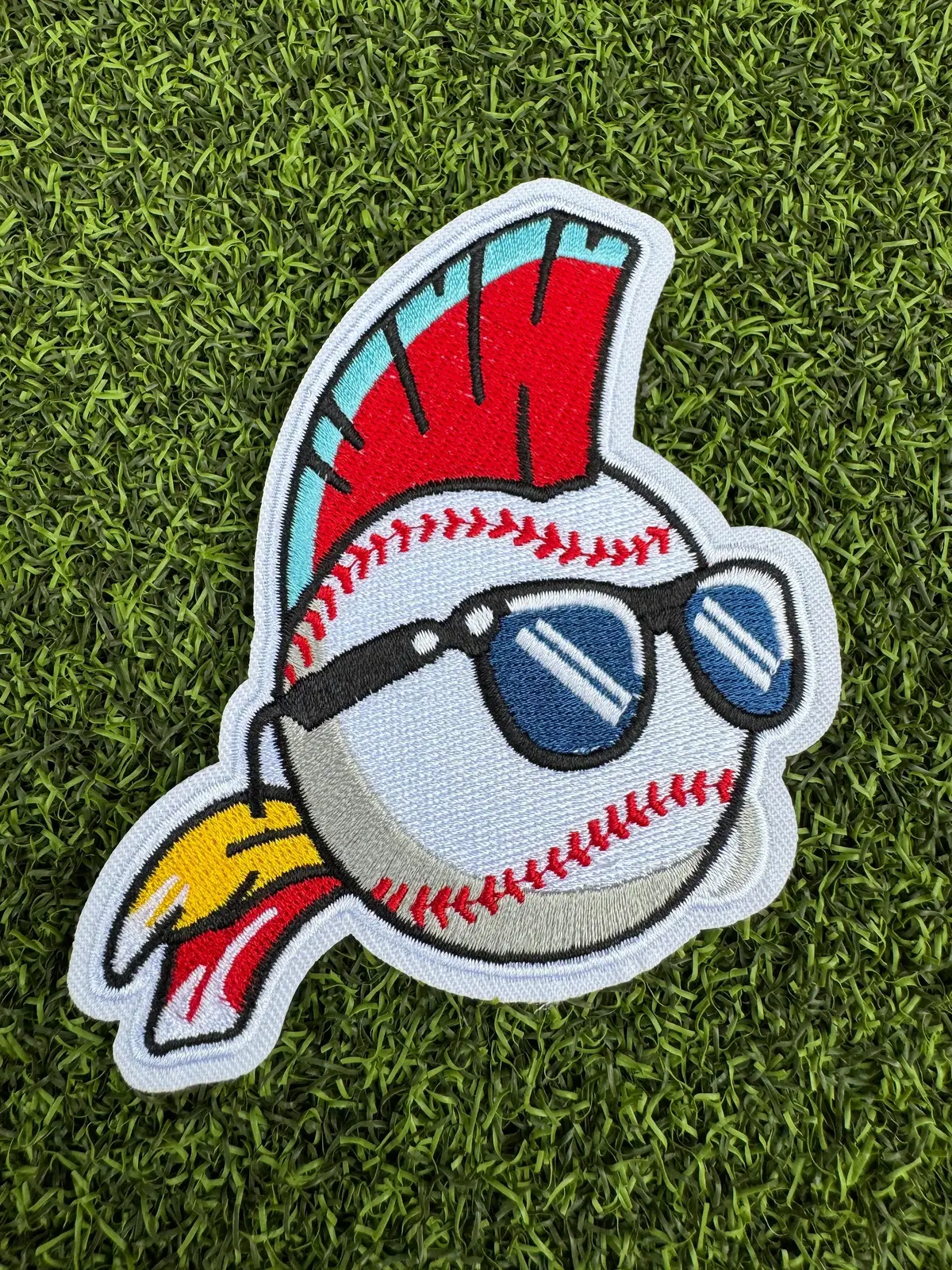 Mohawk Baseball Iron On Patch 1
