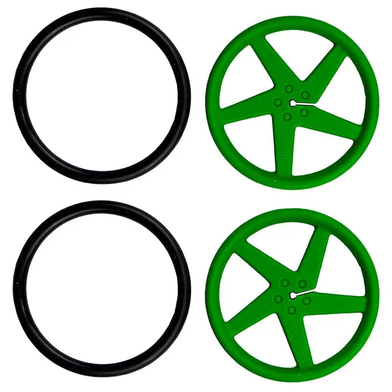 Kitronik Pair Of 5 Spoke Wheels For D-Shaft Motor - Green 1