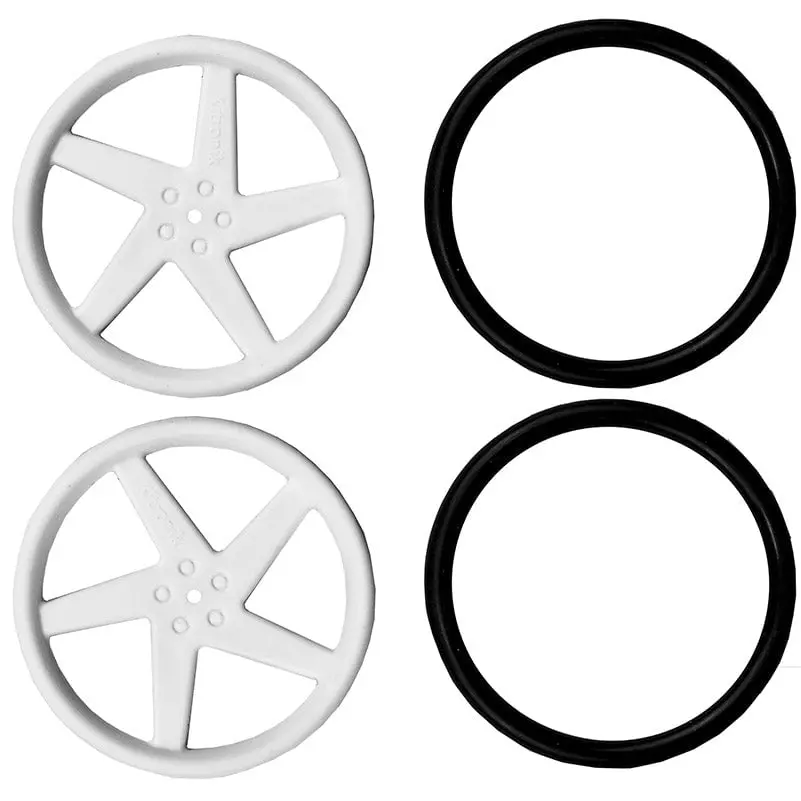 Kitronik White Wheels - Pair Of White 5 Spoke Injection Molded Abs Wheels 1
