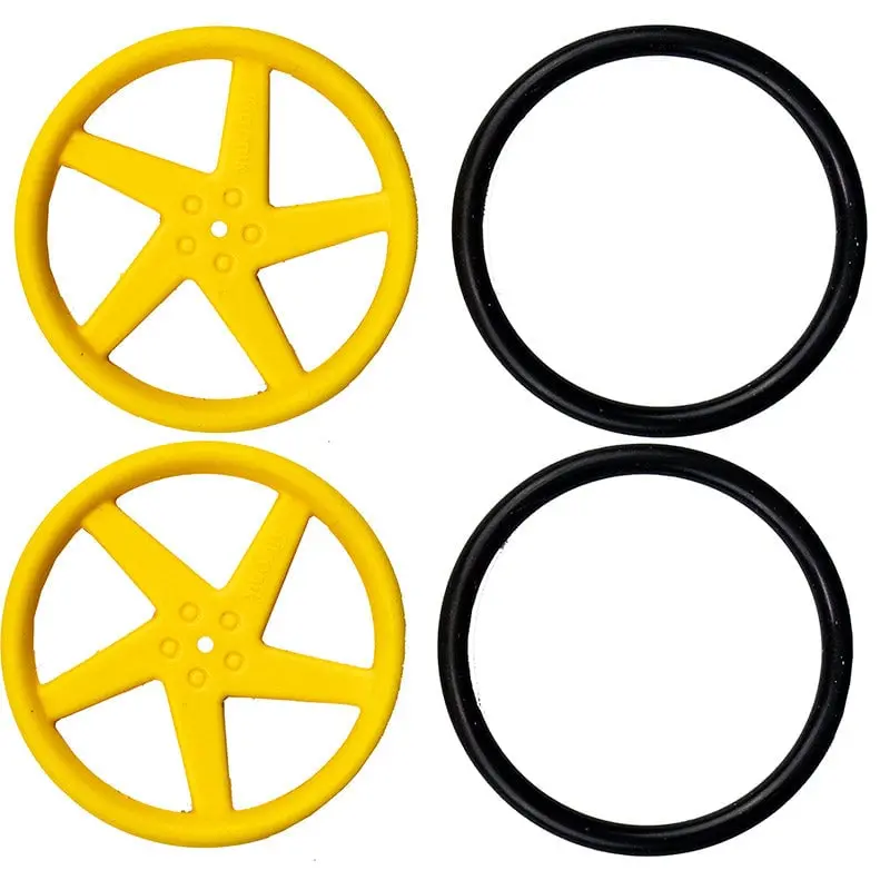 Kitronik Yellow Wheels For Tt Style Geared Hobby Motors 1