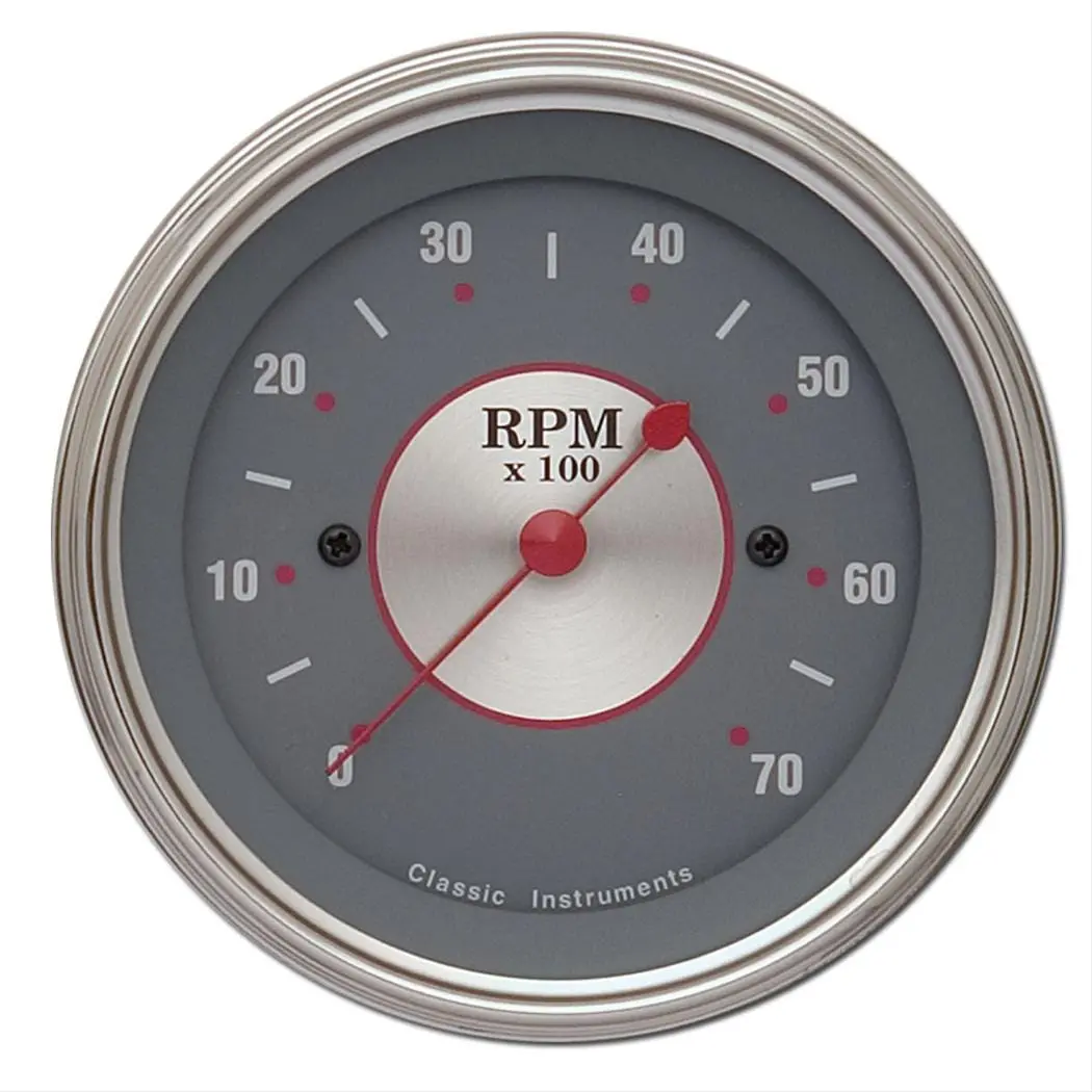 Classic Instruments Ss70Slf Silver Series Analog Tachometer – 0–8,000 Rpm 1