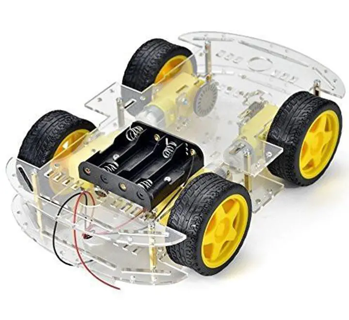 4-Wheel Robot Smart Car Chassis Kits With Speed Encoder For Raspberry Pi And Arduino 1