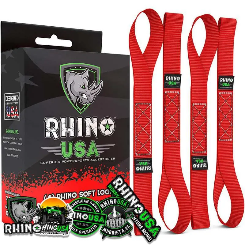 Rhino Usa Soft Loops Motorcycle Tie-Down Set 4-Pack Red | Soft4pack-Red 1