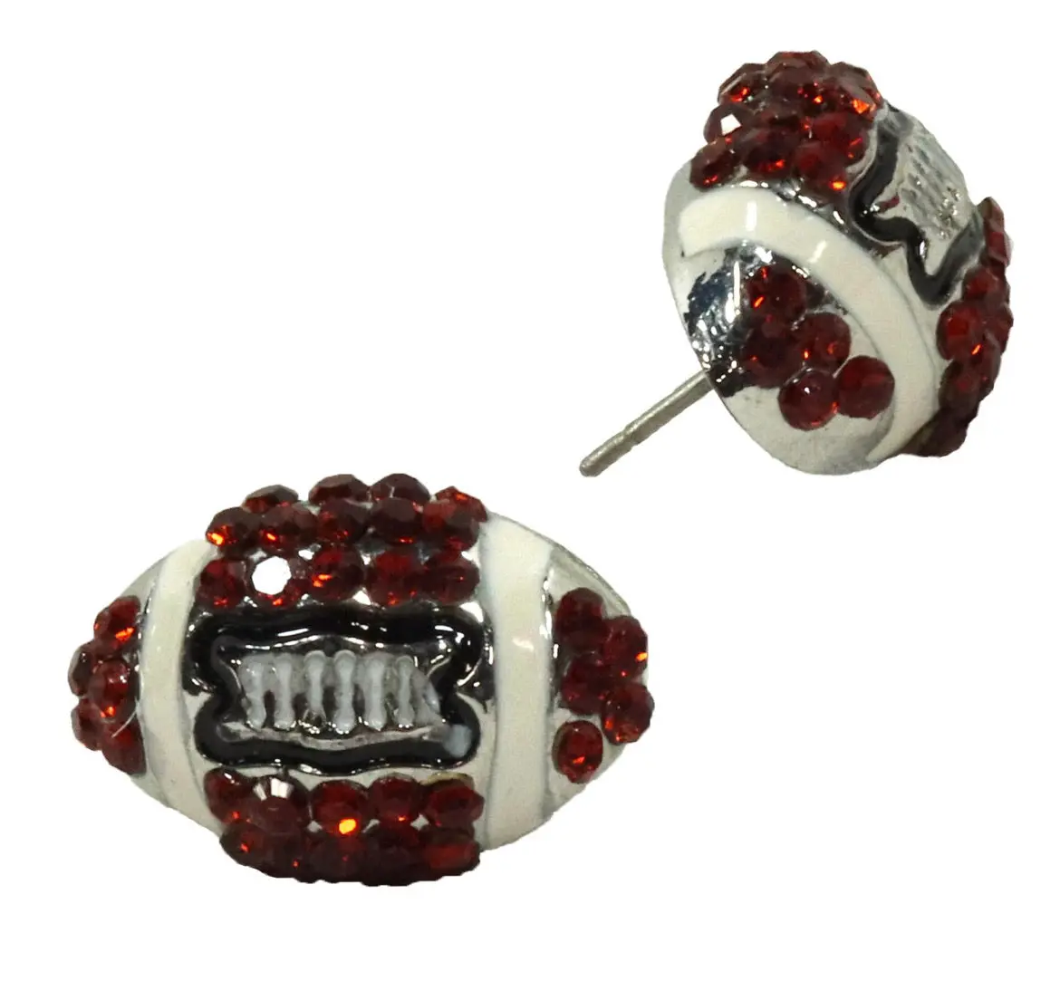 Rhinestone Football Earrings 1