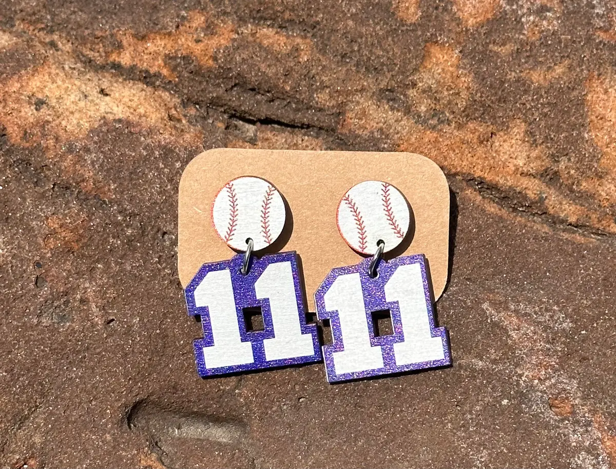 Player Number Earrings 1
