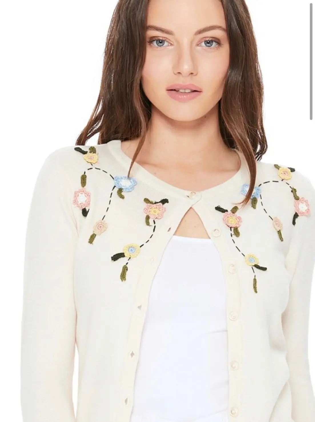 Floral O’Hara Cream Cardigan 1