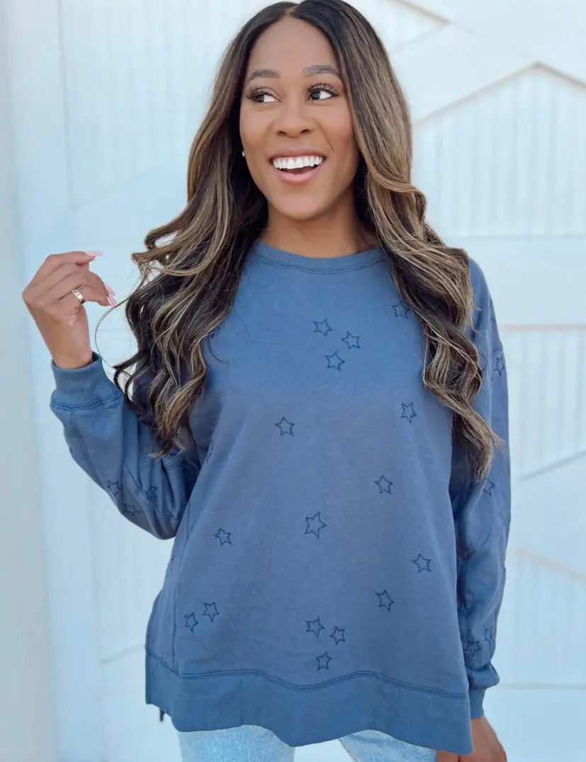Embroidered Star Sweatshirt 1