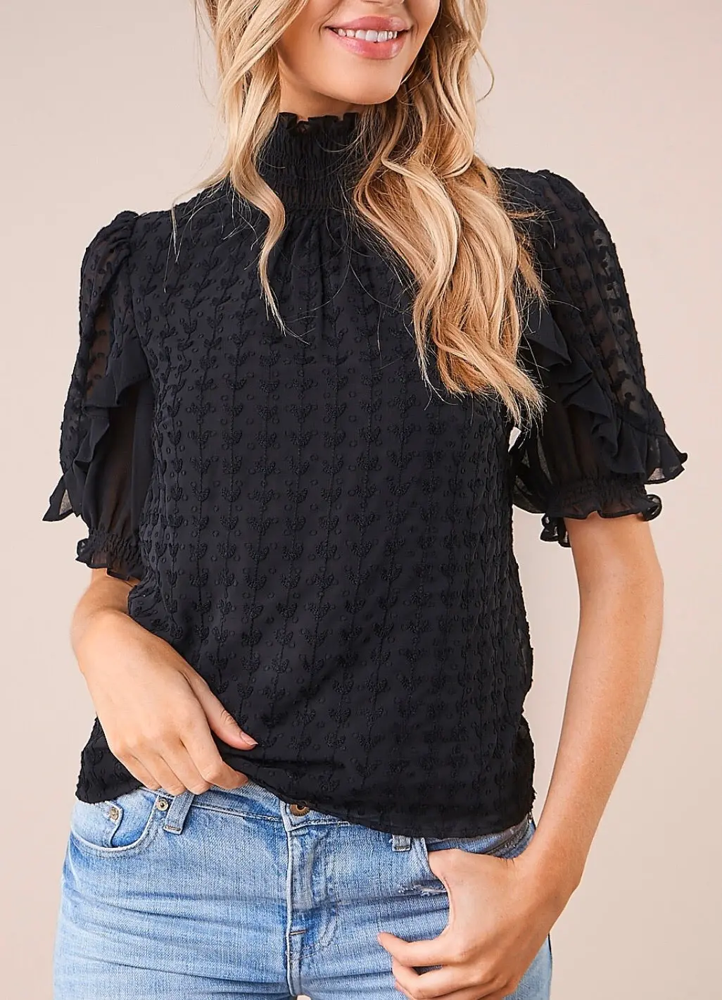 Smocked Mock Blouse 1