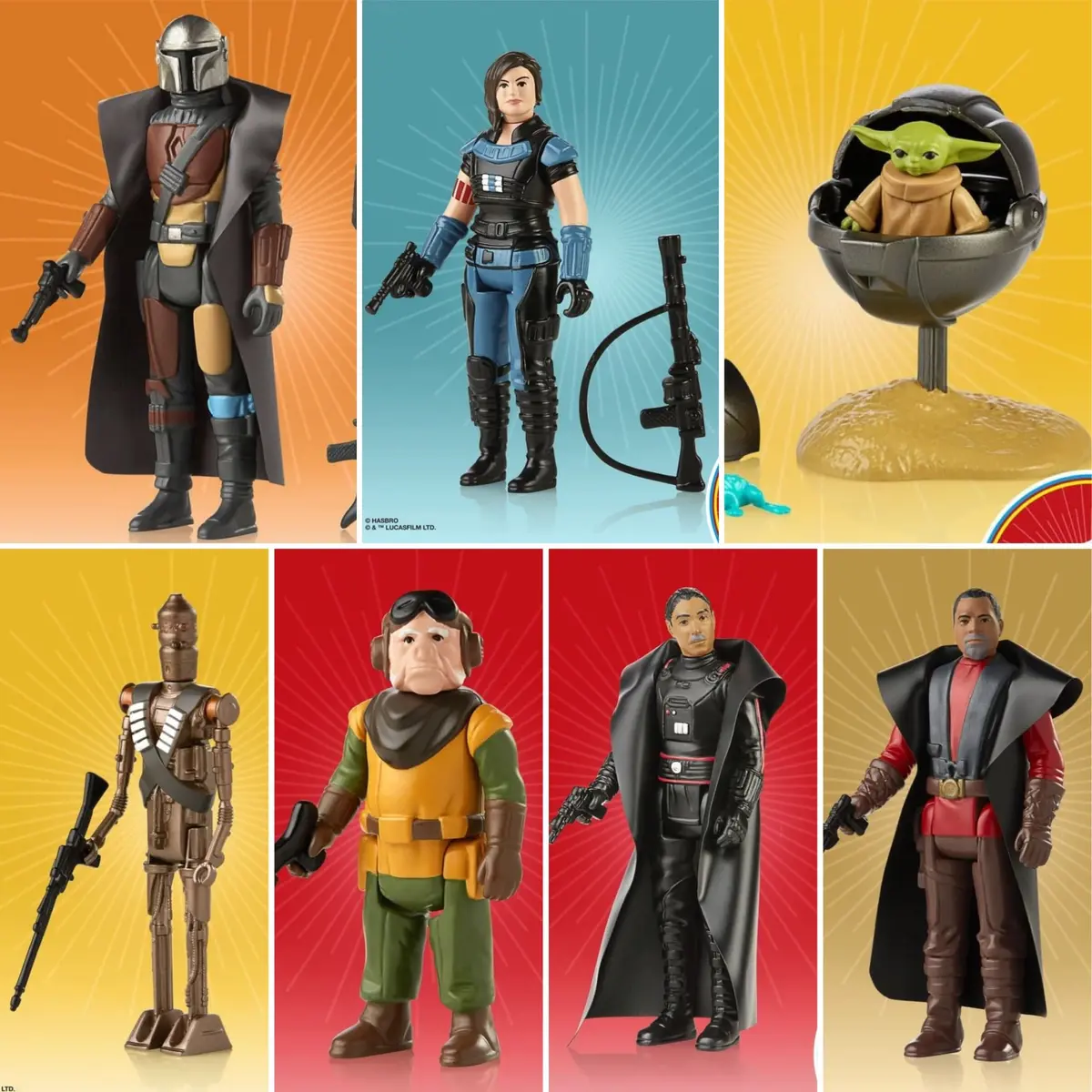 Pre-Order - Star Wars Mandalorian Retro 3.75” (7 Figure Set) 1
