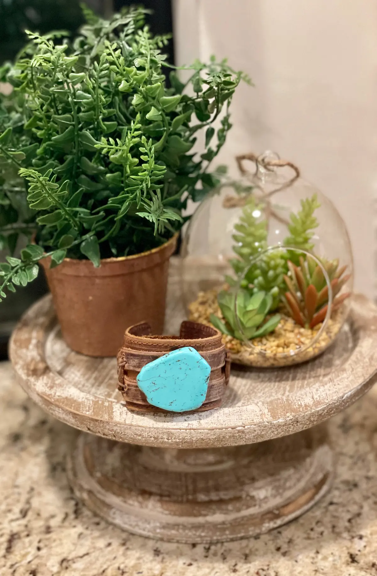 Leather & Turquoise Cuff 1