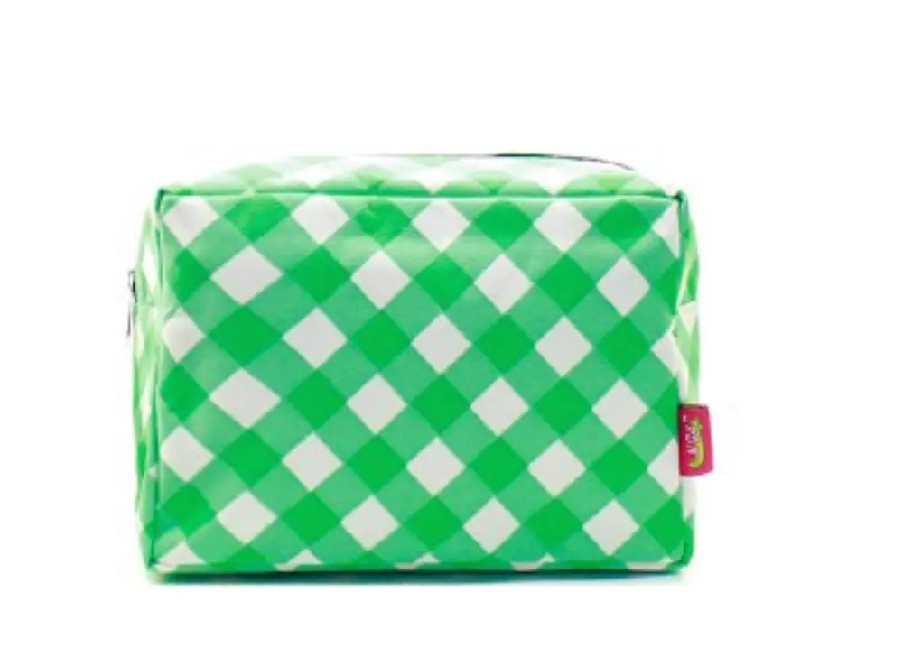 Green Plaid Cosmetic Bag 1