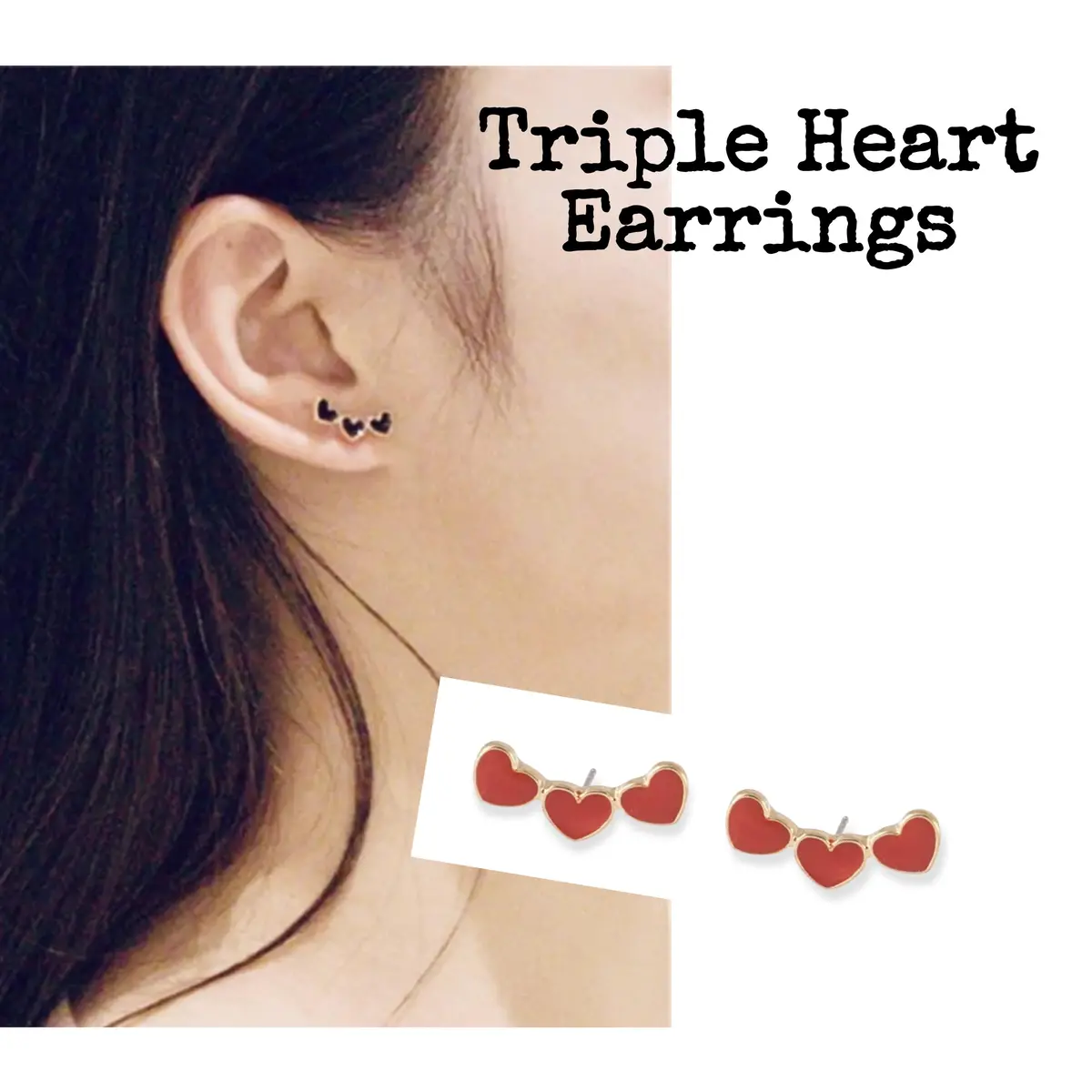 Triple Heart Earrings 1