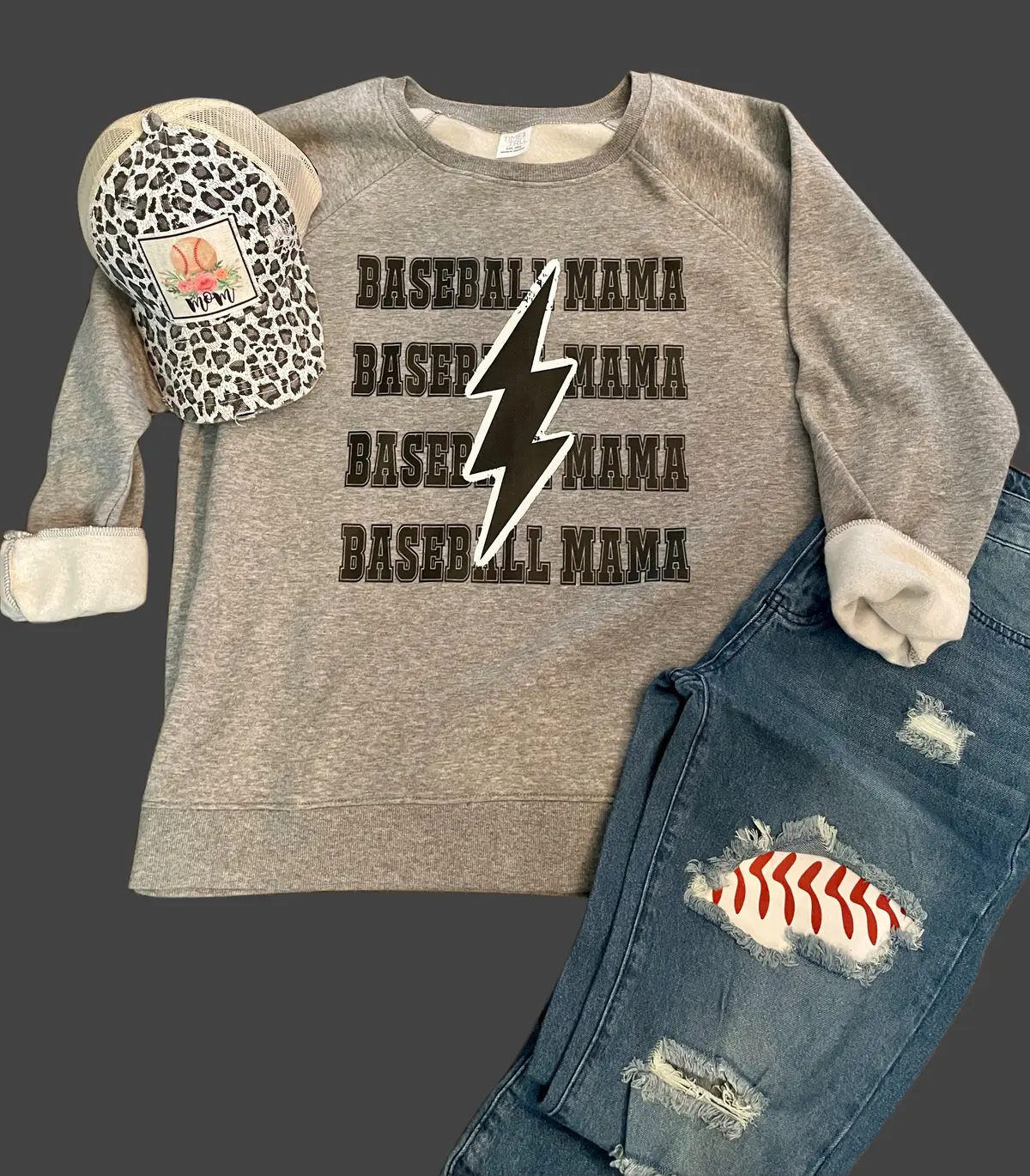Lightning Baseball Mama Sweatshirt 1