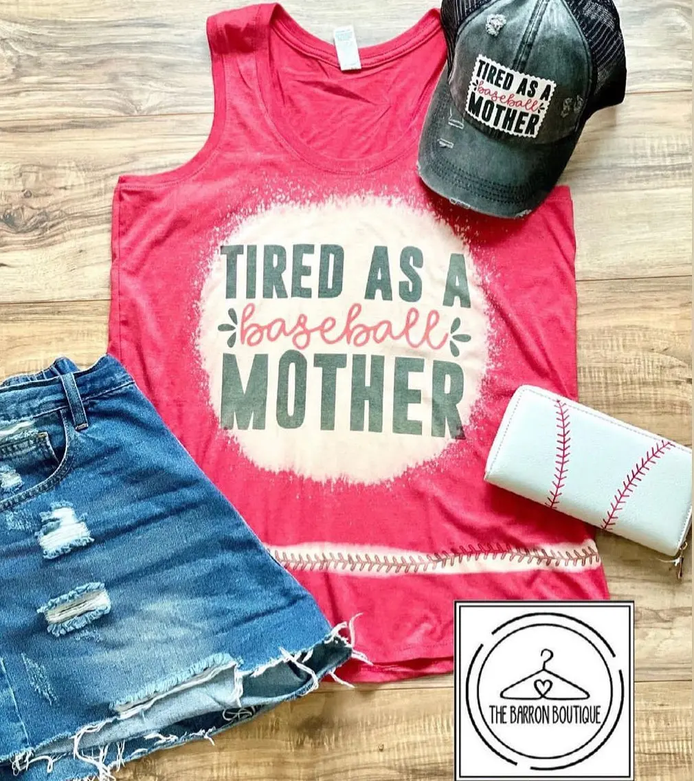 Tired As A Baseball Mother Tank Top 1