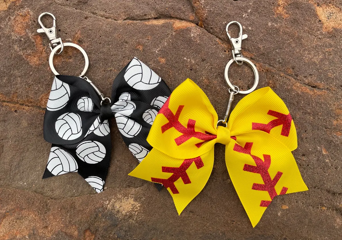 Volleyball Bow Keychains 1
