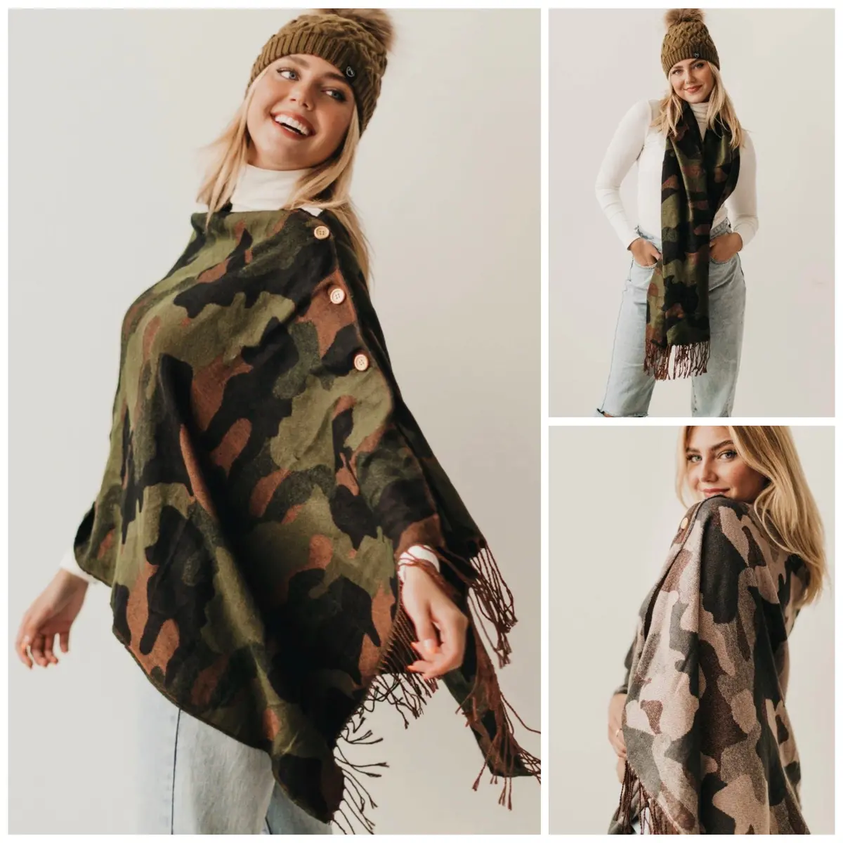 Wooden Button Poncho 1