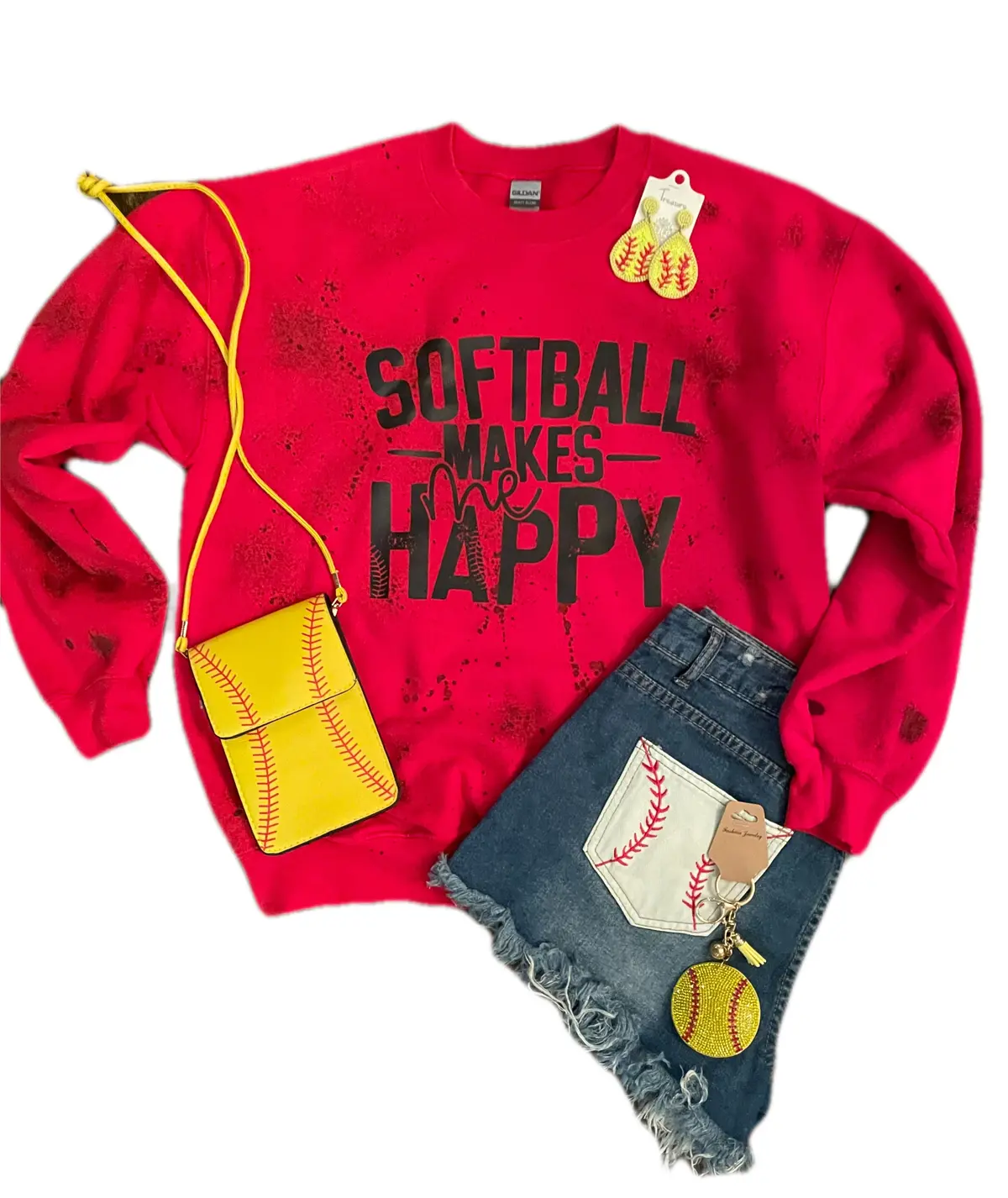 Softball Makes Me Happy Sweatshirt 1