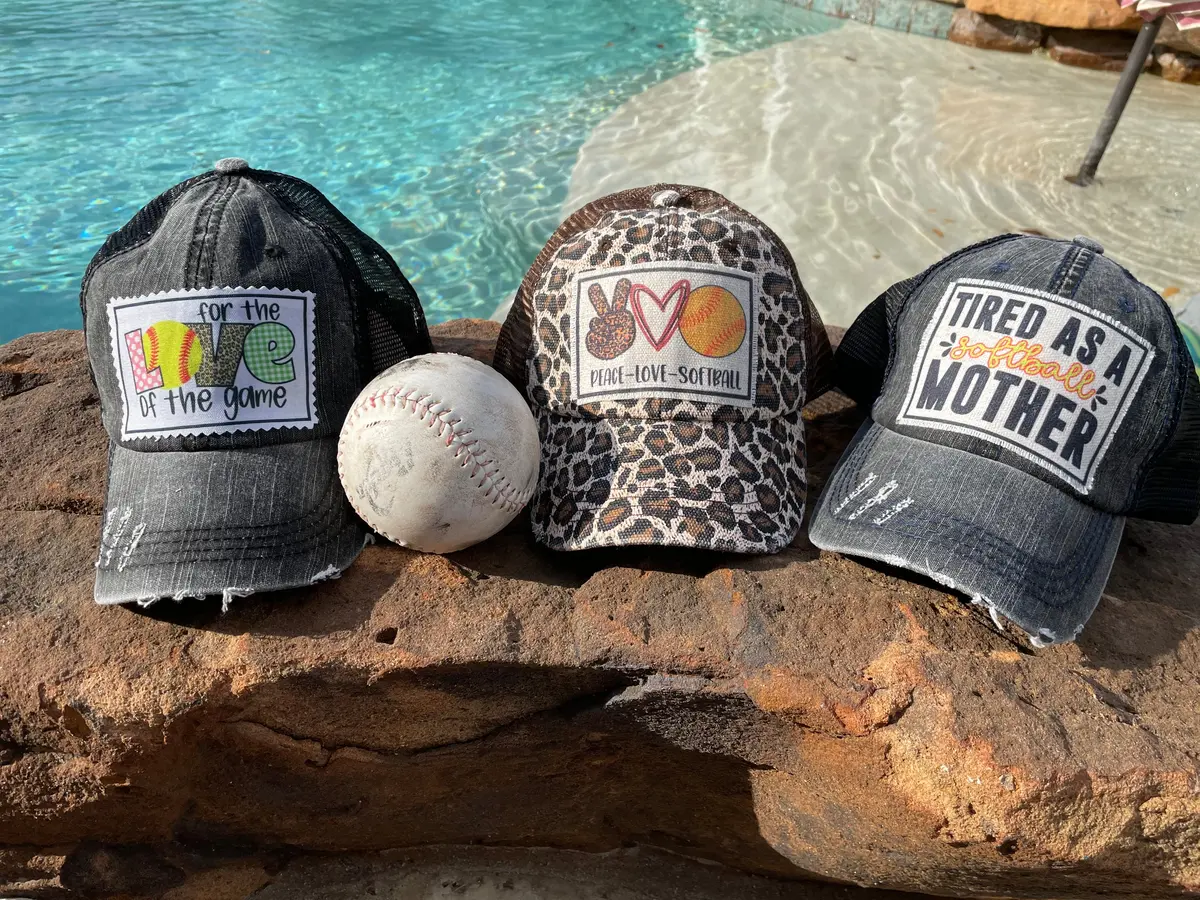 Softball Themed Caps 1