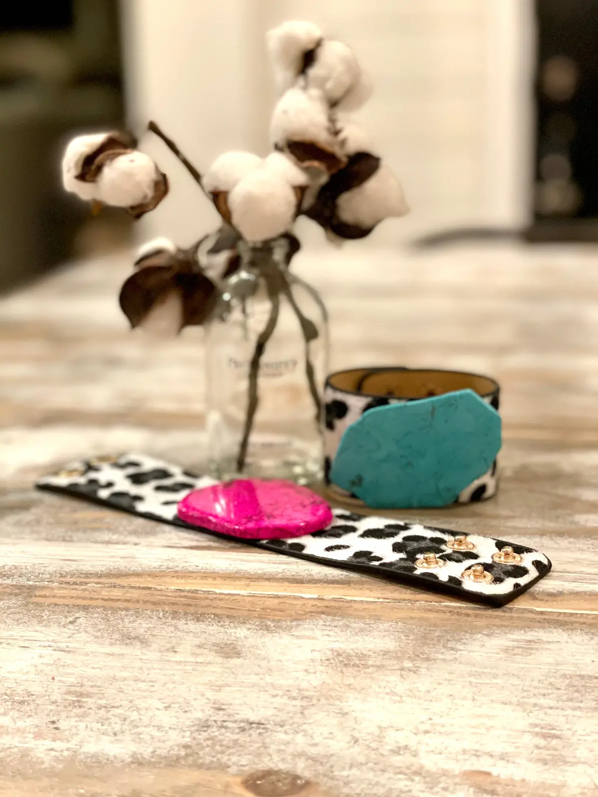 Turquoise & Leopard Cuffs 1