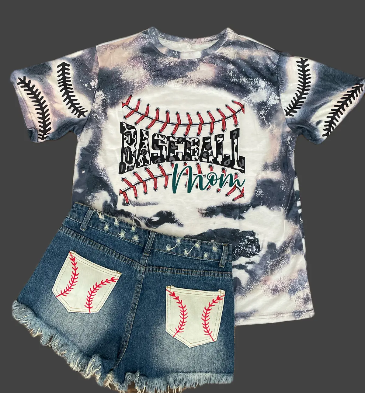 Faux Bleached Baseball Mom Shirt 1