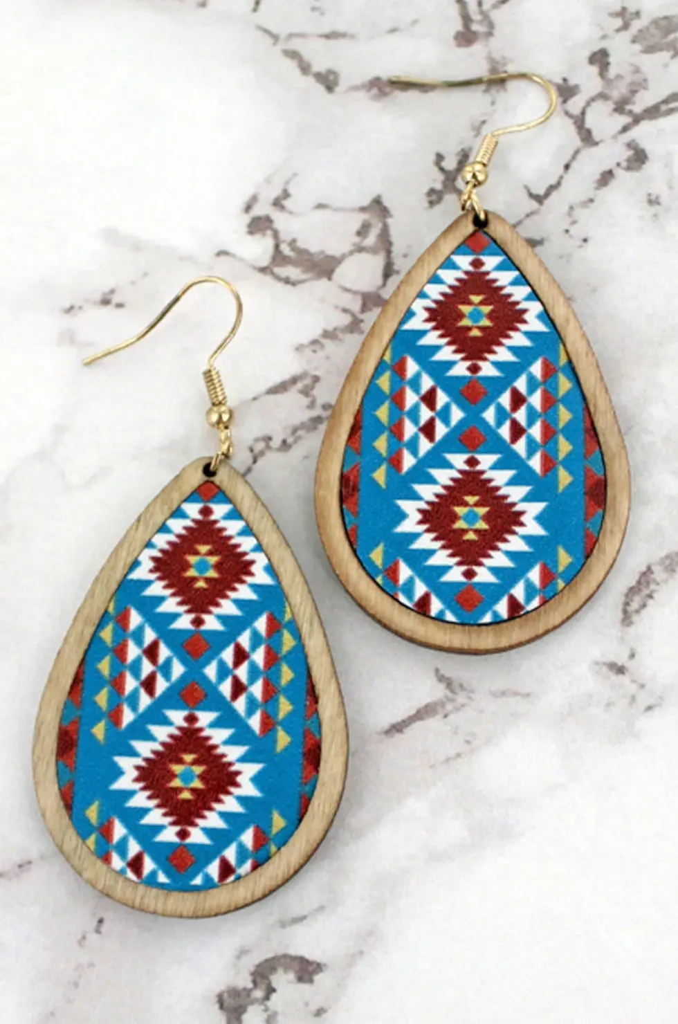 Cerro Azul Wood Teardrop Earrings 1