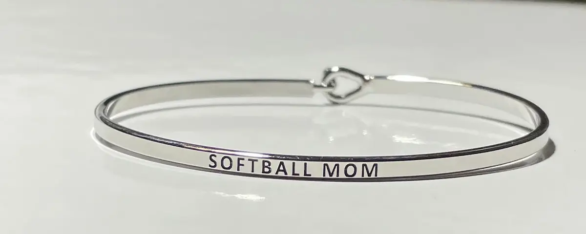 Softball Mom Bracelet (Silver Or Rose Gold) 1