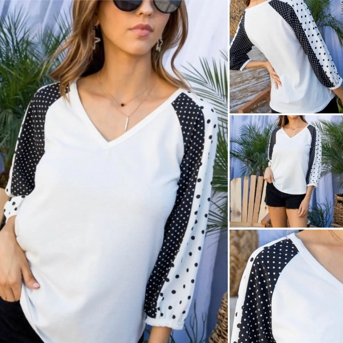 Black & White Polka Blouse 1