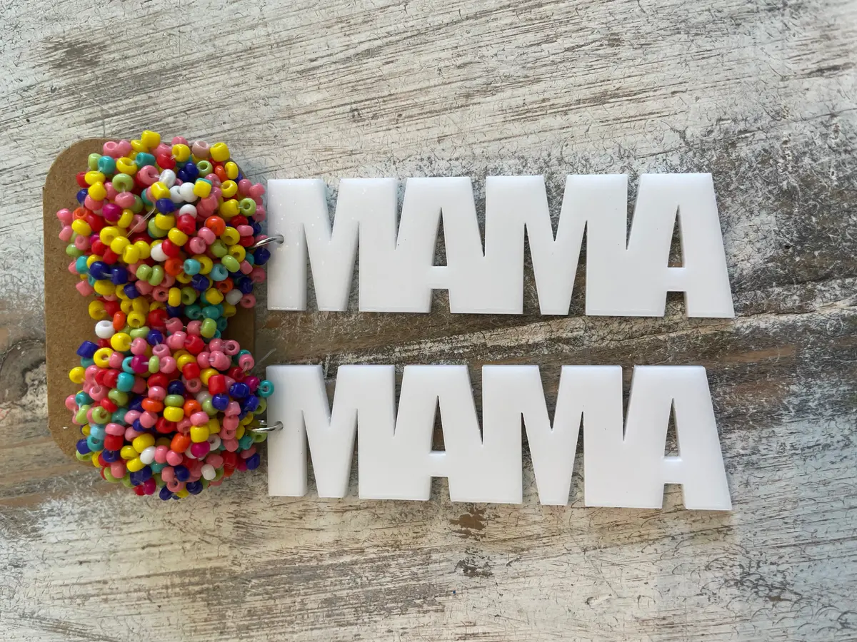 Acrylic Mama Earrings (Various Styles) 1