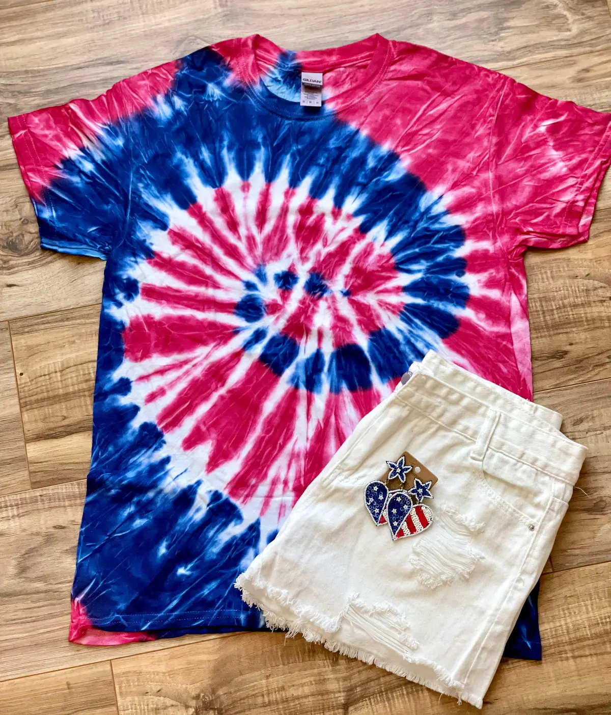 Red, White & Tie Dye Tee 1