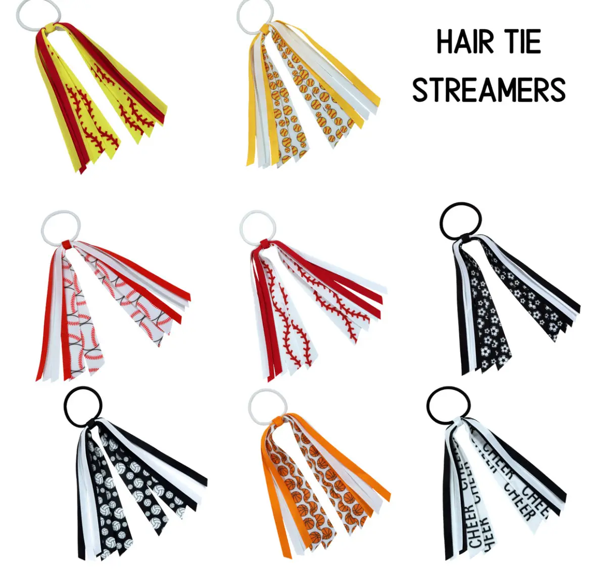 Game Day Hair Tie Streamers 1