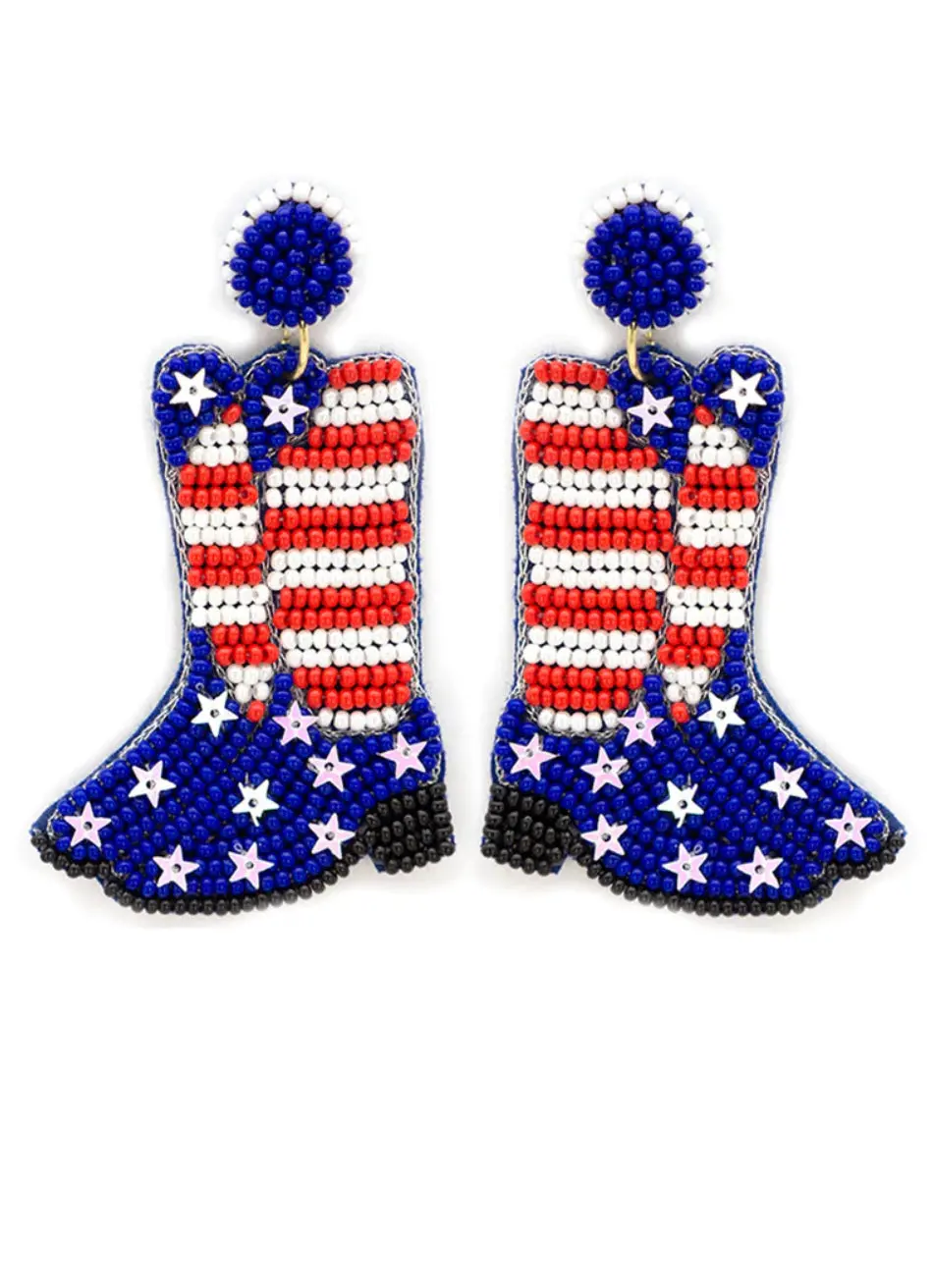 Patriotic Boot Earrings 1