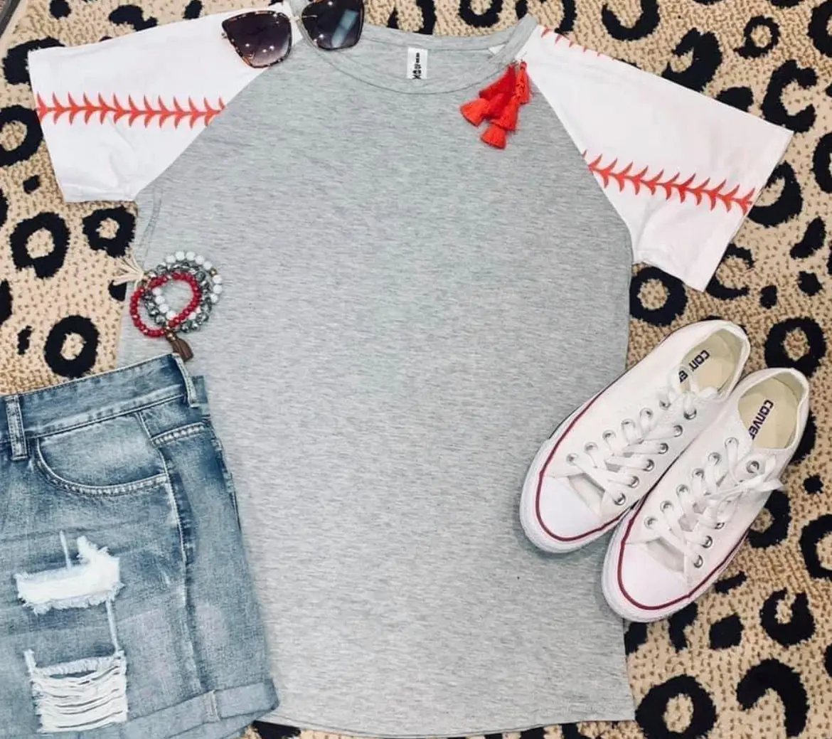 Baseball Laces Short Sleeve Top 1